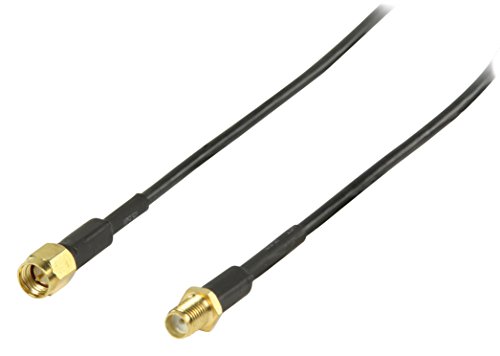Valueline VGSP02010B10 - Cable coaxial (SMA, SMA, 1 m, Macho/Hembra, Negro, 50 Ω)