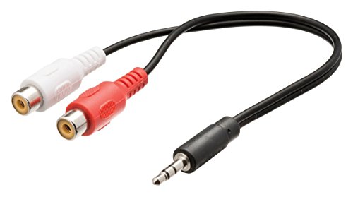 Valueline VLAB22250B02 Adaptador de Cable 3.5mm 2 x RCA Negro, Rojo, Blanco - Adaptador para Cable (3.5mm, 2 x RCA, Macho/Hembra, 0,2 m, Negro, Rojo, Blanco)
