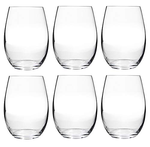 Vasos de cristal para vino y cerveza, juego de 6 unidades, cristal de Bohemia – gama Branta (400 ml), transparente, 560ml