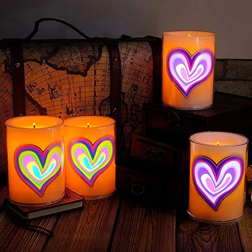 Velas LED,Luz de Té Creative Romantic Heart Electronic Candle Lighter Scented Decorative Candles Lighting Candle