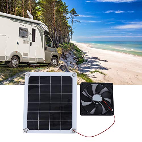 Ventilador de escape de panel solar portátil de 10 W para uso de carga de vehículos recreativos y habitaciones para mascotas al aire libre DC5V
