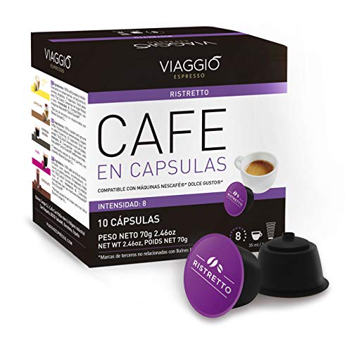 Viaggio Espresso Cápsulas de café compatibles con máquinas Dolce Gusto Ristretto (60 Cápsulas)