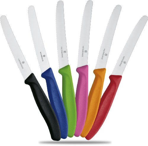 Victorinox Juego de 6 cuchillos de panecillos de colores