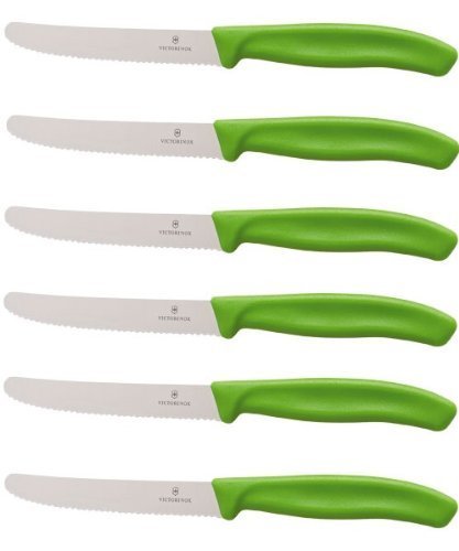 Victorinox - Juego de Cuchillos de Mesa (6 Unidades), Mango de Color Verde
