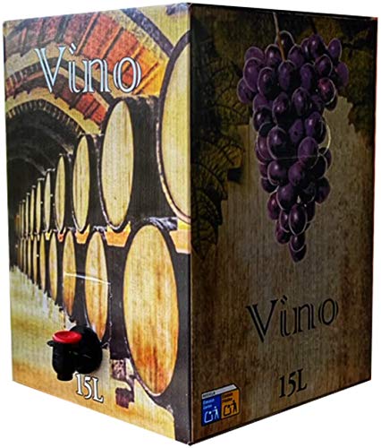 Vino Tinto joven - Formato Bag in Box de 15 Litros - Vino Tinto de Mesa - Vino Tinto Cosechero - Disfrute las ventajas de tener un buen vino que acompaña a todo tipo de comidas y tapas