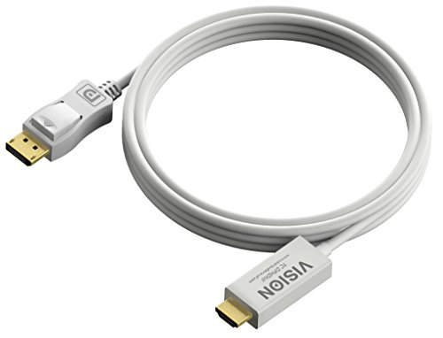 Vision DisplayPort - HDMI, 1m Blanco - Adaptador para Cable (1m, DisplayPort, HDMI, Male Connector/Male Connector, 1 m, Blanco)