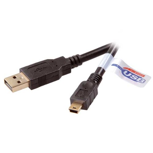 Vivanco High-Grade USB 2.0 Certified Connection Cable, 3.0 m - Cable USB (3.0 m, 3 m, USB A, Mini-USB B, Male Connector/Male Connector, 480 Mbit/s, Negro)