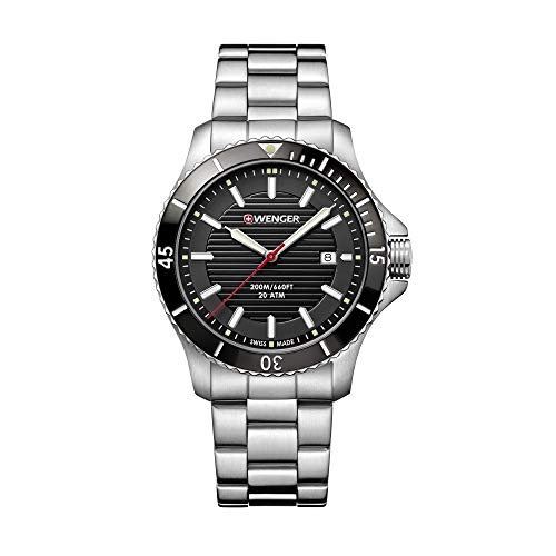 Wenger Hombre Seaforce - Reloj de Acero Inoxidable de Cuarzo analógico de fabricación Suiza 01.0641.118