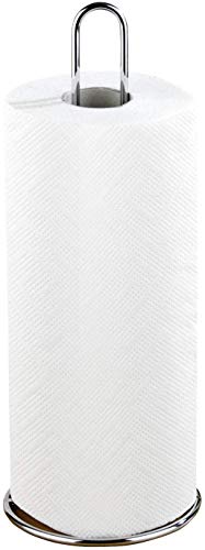 WENKO Portarrollos para papel de cocina, Metal cromado, 12 x 32 x 12 cm, Cromo brillante