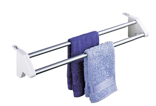WENKO Secador de ropa para radiadores Twin - télescopique, Aluminio, 60 x 13 x 11.5 cm, Aluminio