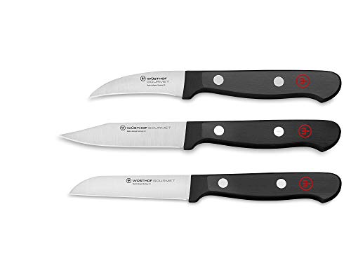 Wüsthof Gourmet 1125060310 Juego de cuchillos para verduras (3 piezas, incluye 1 cuchillo para pelar (hoja de 6 cm, 2 cuchillos para verduras de 8 cm, para lavavajillas)