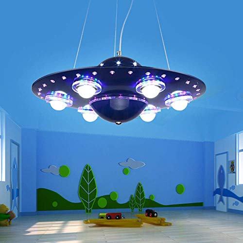 WXDP Luces LED para Ventiladores de Techo,Lámpara LED Creativa para habitación de niños, luz de Techo de ABS de Dibujos Animados, lámpara Colgante de ovni Extraordinaria para Sala de Estar, do