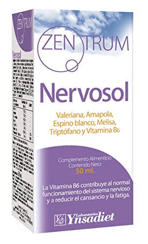 Zentrum90 Nervosol Valeriana, Amapola, Espino Blanco, Melisa, Triptófano y Vitamina B6-50 mililitros