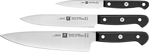 Zwilling Juego de cuchillos Gourmet 3 piezas, acero inoxidable, plata/negro, 48 x 38 x 28 cm