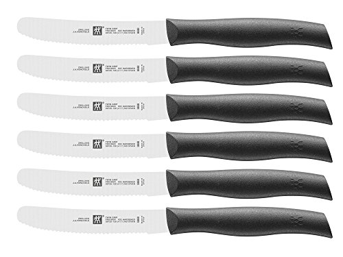 Zwilling Twin Grip Brotzeitmesser Set 6 tlg. Cuchillo, Acero Inoxidable, Negro, 23 x 2 x 1 cm, 6 Unidades