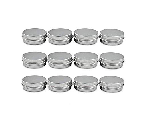 1 oz 30 ml G Jar cosméticos 12 piezas Plata pequeña lata bote de almacenamiento recipiente de aluminio muestra Metal latas vacías contenedores Ronda Pot Tapa de rosca tapa para bálsamo