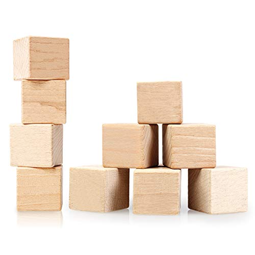 10 piezas cubos de madera 25 mm cubos de madera decoración en blanco artesanía de madera material para manualidades cubos cuadrados de madera decoración natural