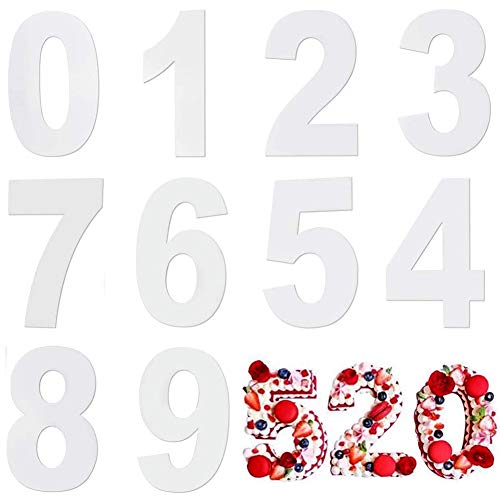 12 Inch Moldes Número para Tarta Cumpleaños,Números Cake Mould,Number Cake Mould 0-9 para Decoración de Tartas de Frutas y Bodas,Juego de Moldes para Aniversario