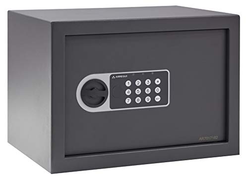 ARREGUI Premier 16501-S2 - Caja Fuerte de Mesa, 3 mm, Oblea electrónica, 25 x 35 x 25 cm, 16 L, Color Negro