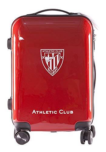Athletic Club de Bilbao Maleta Equipaje de Mano - Producto Oficial del Equipo, Rígida y con Sistema de Cierre de Seguridad TSA. Facil traslado debido a su sistema de 8 ruedas giratorias.