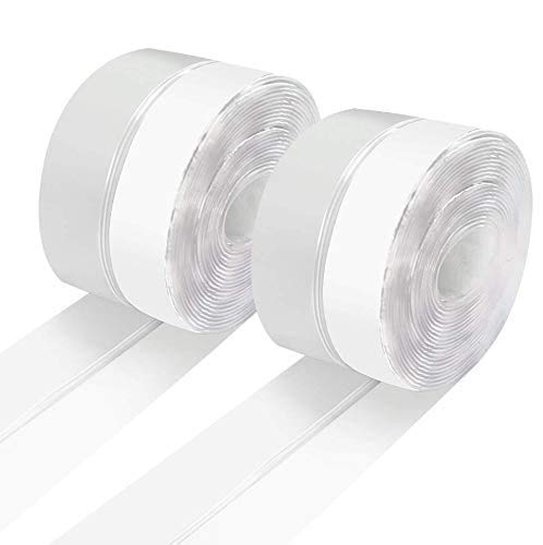 Bandas de sellado autoadhesivas para ventanas de protección contra la intemperie, de silicona, para puertas y puertas de cristal, pack de 2 (transparente) 25mm