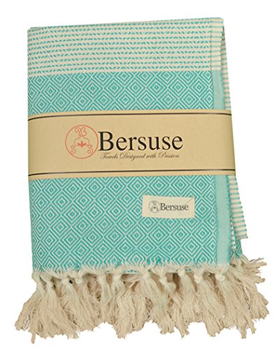 Bersuse Hierápolis - Manta de algodón XXL (100% algodón), Color Verde Menta