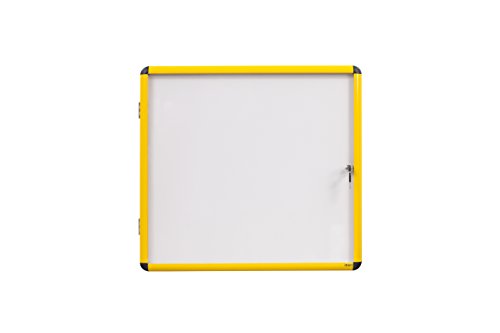Bi-Office Ultrabrite - Vitrina magnética con marco de aluminio, 2 x A4, color amarillo