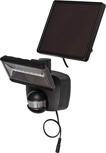Brennenstuhl 1170950010 Foco LED solar SOL 800 IP44 con detector de movimiento por infrarrojos, color negro