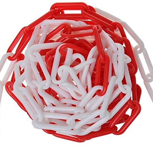 Cadena de plástico rojo y blanco, 5 m