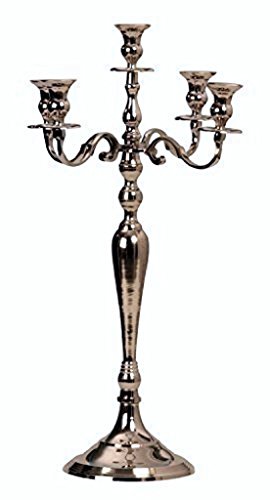 Candelero 5-brazos Metal candelero 60 cm plata Candelabro