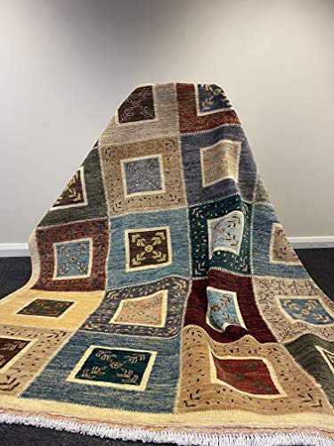 Diseño de patchwork afgano hecho a mano (228 cm x 170 cm)