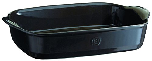 Emile Henry EH799652 - Bandeja de horno rectangular (cerámica, 36 x 23 x 7 cm), color negro