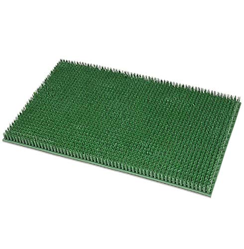 emmevi - Felpudo de goma con cerdas de imitación de hierba sintética, color verde, antideslizante, 2 tamaños de 2 cm de grosor, 100 % fabricado en Italia, modelo Gazon 40 x 70 cm
