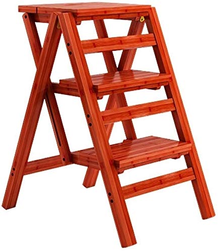 Escaleras Taburetes Plegable taburetes de madera adultos peldaño plegable taburete de madera Paso 3/4 Escalera plegable antideslizante de múltiples funciones Biblioteca Habitación Sala fácil de almace