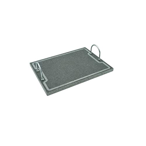 Etna Stone & Design Lava Grill Plus 40 x 30 cm parrilla con asas piedra volcánica etnea placa lijada para horno y barbacoa cocción carne, pescado, verduras y pizza