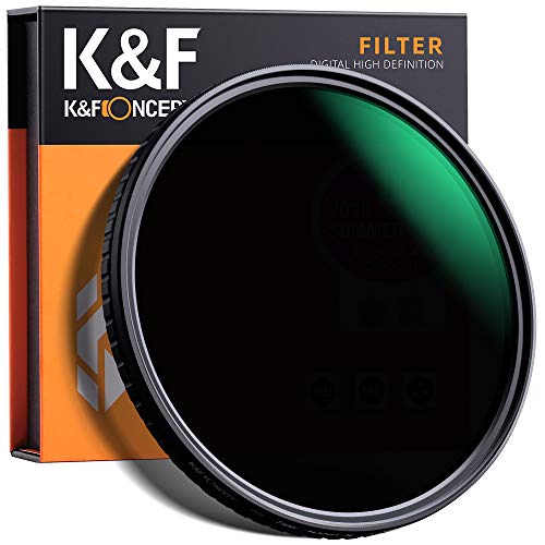 Filtro ND8-ND128 (5 Pasos) K&F Concept 82mm Filtro Densidad Neutra Ajustable ND8 ND16 ND32 ND64 ND128 Filtro Slim Vidrio Óptico Nano-Recubrimiento MRC de 18 Capas para Todas Las Lentes de cámara DSLR