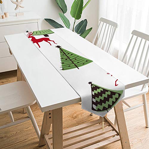 Free Brand Camino de mesa de 177,8 x 33 cm, Oregon Pine Holiday Ornamento Árbol de Navidad Navidad Decoración de mesa para boda, diseño de mantel, decoraciones al aire libre picnics mesa de comedor