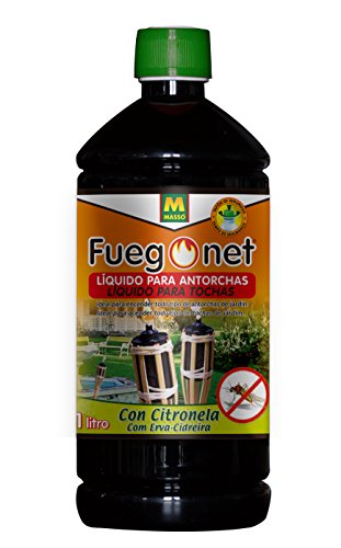 FUEGO NET Fuegonet 231204 Liquido para antorchas, Negro, 7.2x27x7.2 cm