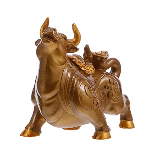 GARNECK Año de Buey Estatuillas Vintage Ganado Vaca Estatua Té Mascota Adornos para 2021 Buey Chino Recuerdo de Año Nuevo Feng Shui Accesorios Decorativos para El Salón de Té
