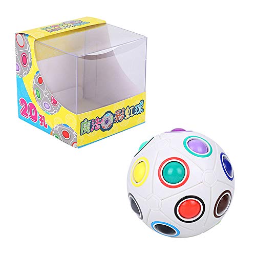 Herefun Magic Ball, Bola de Arco Iris Bola de Arco Iiris Magic Rainbow Cube Spherical Cube Puzzle Rompecabezas Juguetes Educativos para Niños Adult Stress Reliever