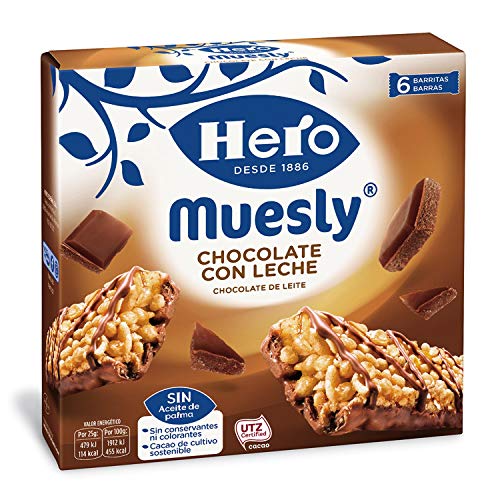 Hero Muesly Energia Barritas de Chocolate, 6 x 25g