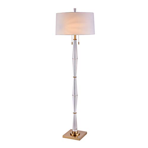 Home Mall- Lámpara de pie de Cristal Europeo | Lámpara de pie con Pantalla de Tela para la Sala de Estar Dormitorio Altura: 160X48cm