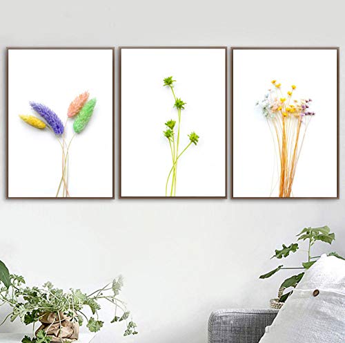 HPOP 1 Set Triptych Small Fresh Flower Posters Wall Art Canvas 50x70cm SS(Customizable)
