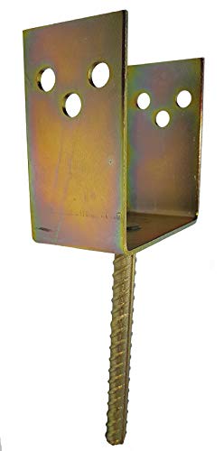 KFZ - Anclaje de poste en forma de U con anclaje de hormigón Riffler Tool Steel, soporte de soporte de sillín para empotrar en hormigón, MU-IN (100 x 100 x 65 mm)