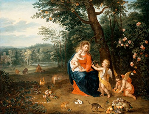 Kunst für Alle Impresión artística/Póster: Pieter Van Avont The Virgin and Child with Angels - Impresión, Foto, póster artístico, 65x50 cm