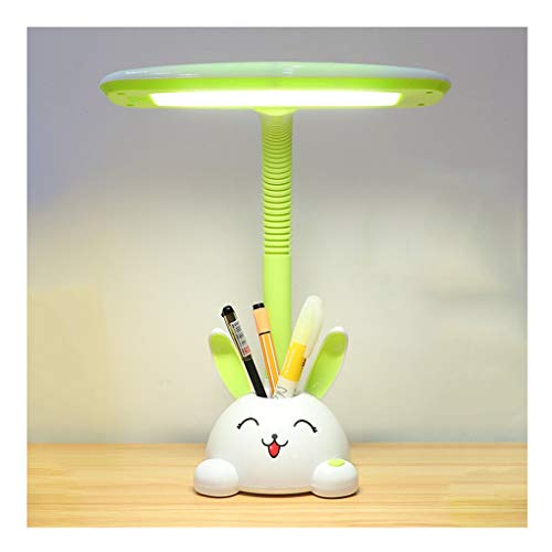 Lámpara de escritorio LED Lámpara de intensidad regulable escritorio de oficina linda de los niños de la lámpara de la lámpara de lectura Plug-in dormitorio lámpara de cabecera del interruptor de botó