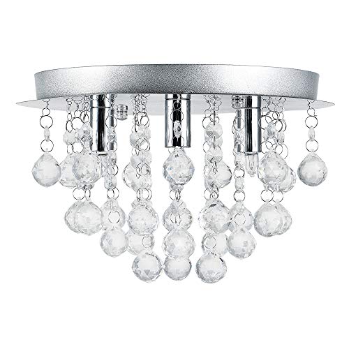 [lux.pro] Lámpara de techo colgante Cristal artificial cromo/plata (3 x G9) - 3 luces- para dormitorio, salón