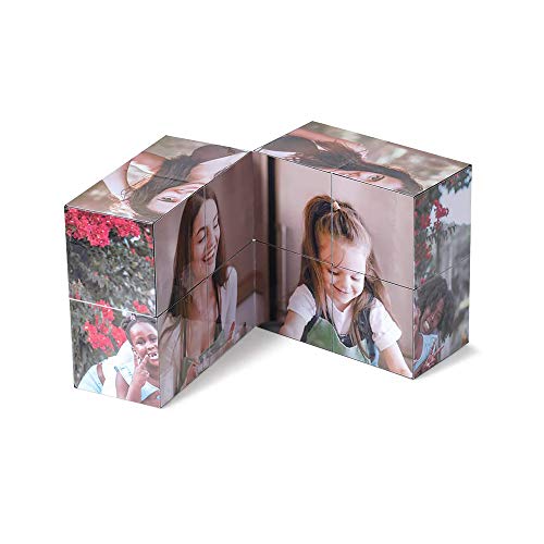 Marco de cubo de fotos personalizado 3D Marco de fotos múltiple personalizado Decoración Regalos para parejas Amigos Niños (9 fotos)