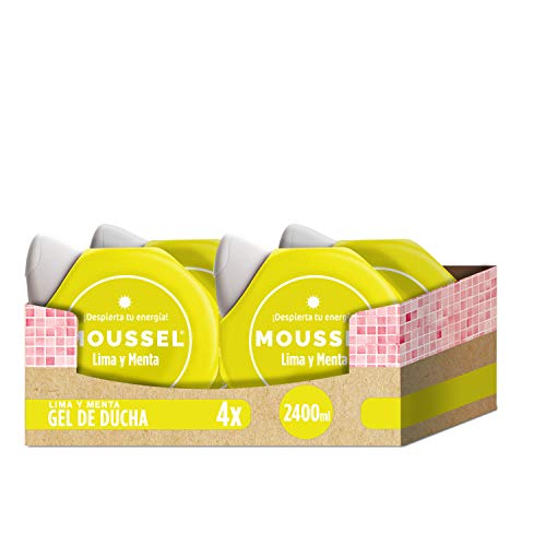 Moussel Gel de Ducha, Lima y Menta - Pack de 4 x 600 ml, Total: 2400 ml