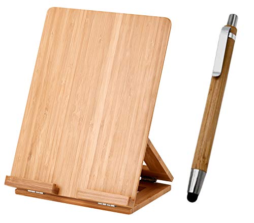 NECESITAS - Juego Grimar Ikea de madera + bolígrafo táctil 2 en 1 de bambú | Soporte para tablet para mesa ajustable con bisagra y 3 ángulos | Incluye bloc de notas Necesitas